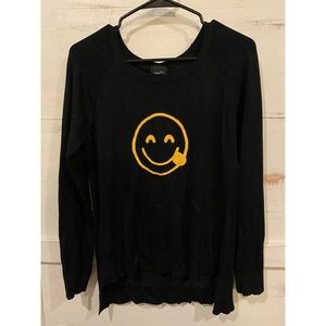 Rue21 Smiley Face Black Sweatshirt, Size L